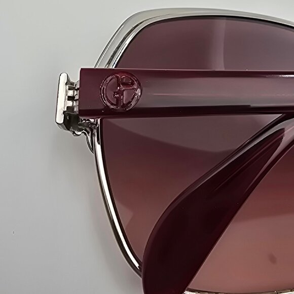 Giorgio Armani GA851/S Burgundy Silver Frame Brown Gradient Butterfly Sunglasses main image 10